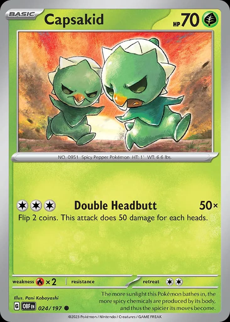 Capsakid — Obsidian Flames 24 Pokémon card