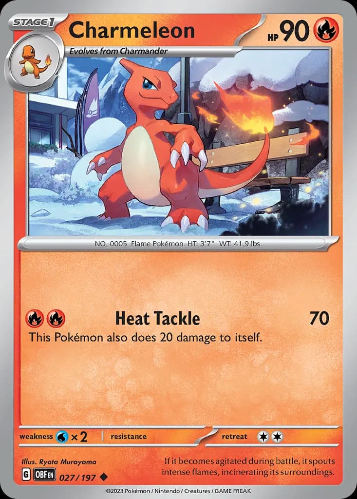 Charmeleon — Obsidian Flames 27 Pokémon card