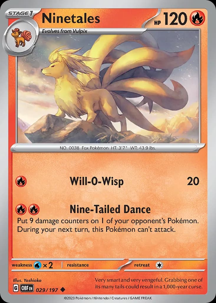 Ninetales — Obsidian Flames 29 Pokémon card