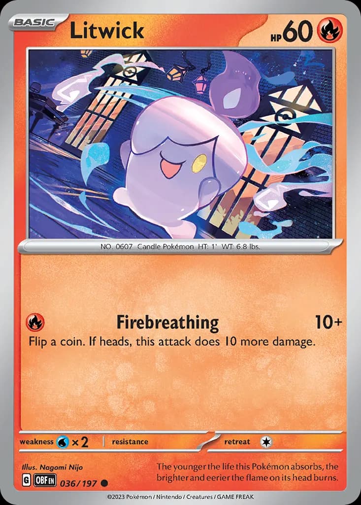 Litwick — Obsidian Flames 36 Pokémon card