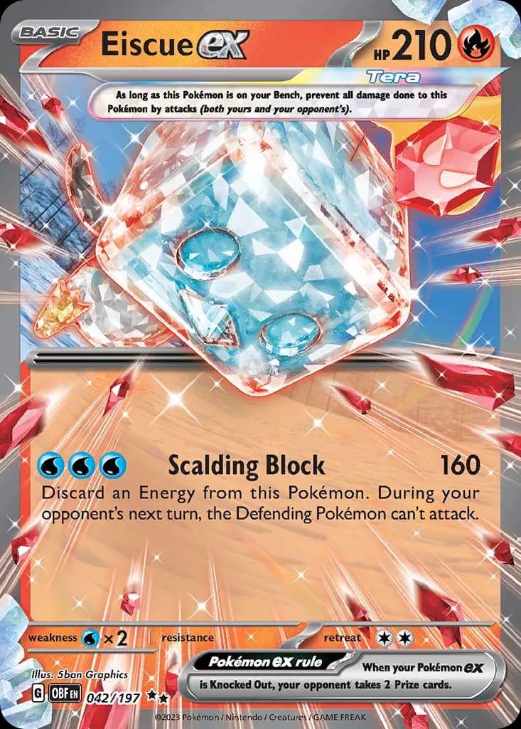 Eiscue ex — Obsidian Flames 42 Pokémon card