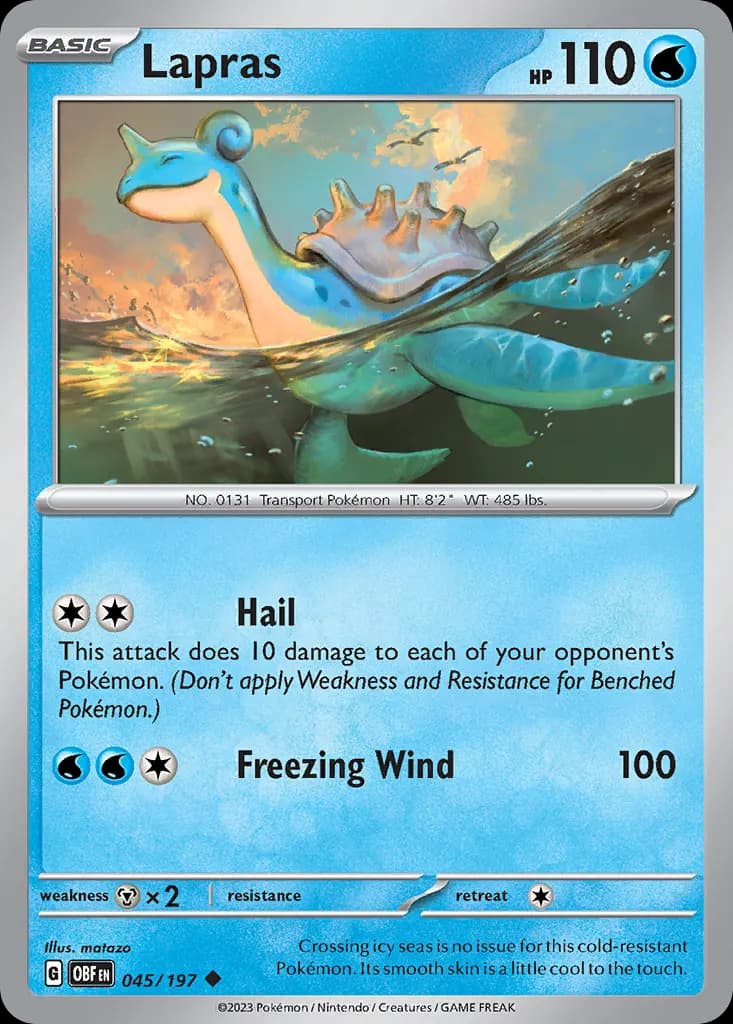 Lapras — Obsidian Flames 45 Pokémon card