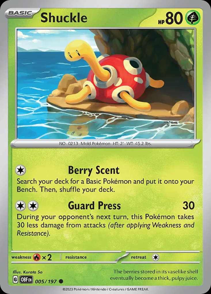 Shuckle — Obsidian Flames 5 Pokémon card
