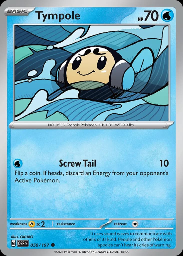 Tympole — Obsidian Flames 50 Pokémon card