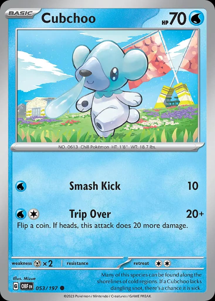 Cubchoo — Obsidian Flames 53 Pokémon card