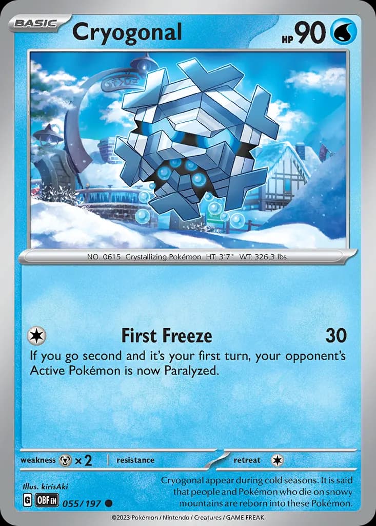 Cryogonal — Obsidian Flames 55 Pokémon card