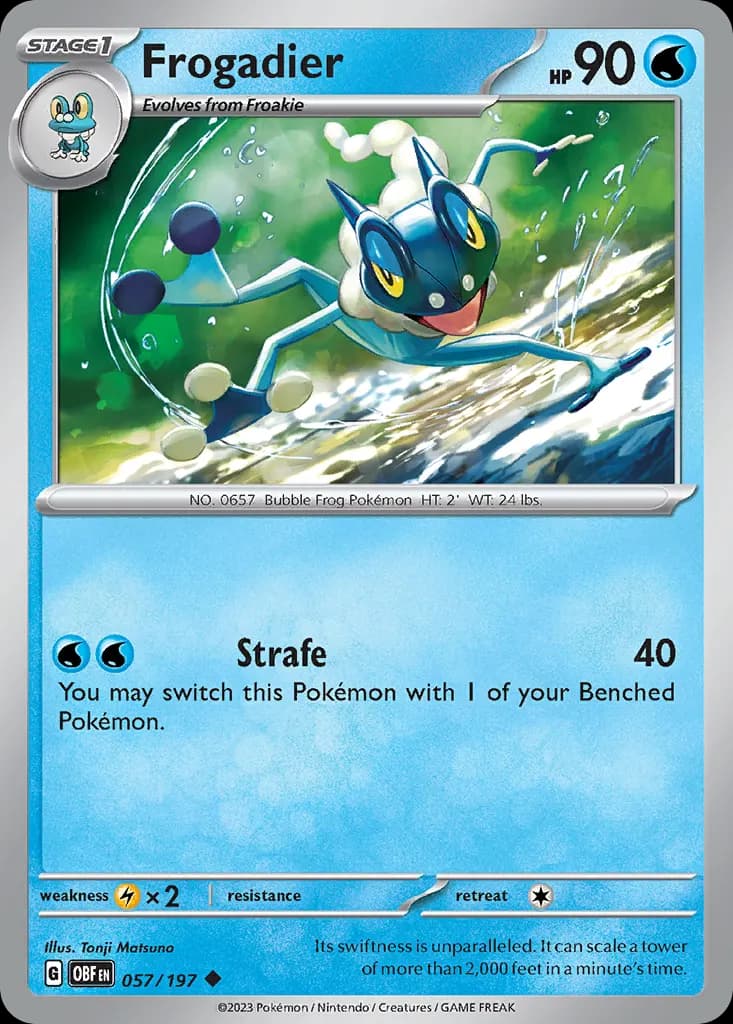 Frogadier — Obsidian Flames 57 Pokémon card