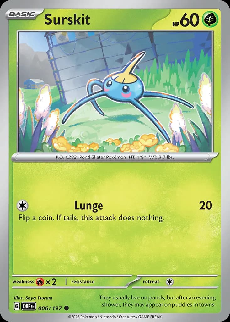 Surskit — Obsidian Flames 6 Pokémon card