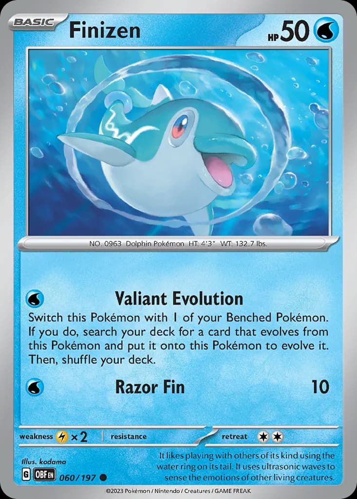 Finizen — Obsidian Flames 60 Pokémon card