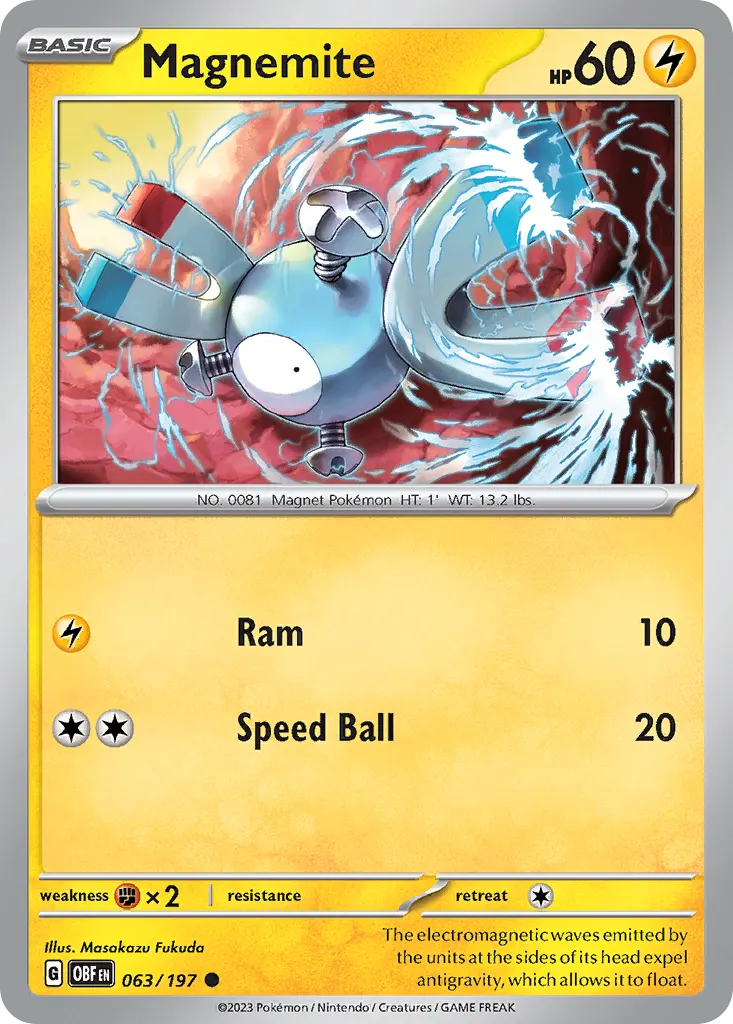 Magnemite — Obsidian Flames 63 Pokémon card