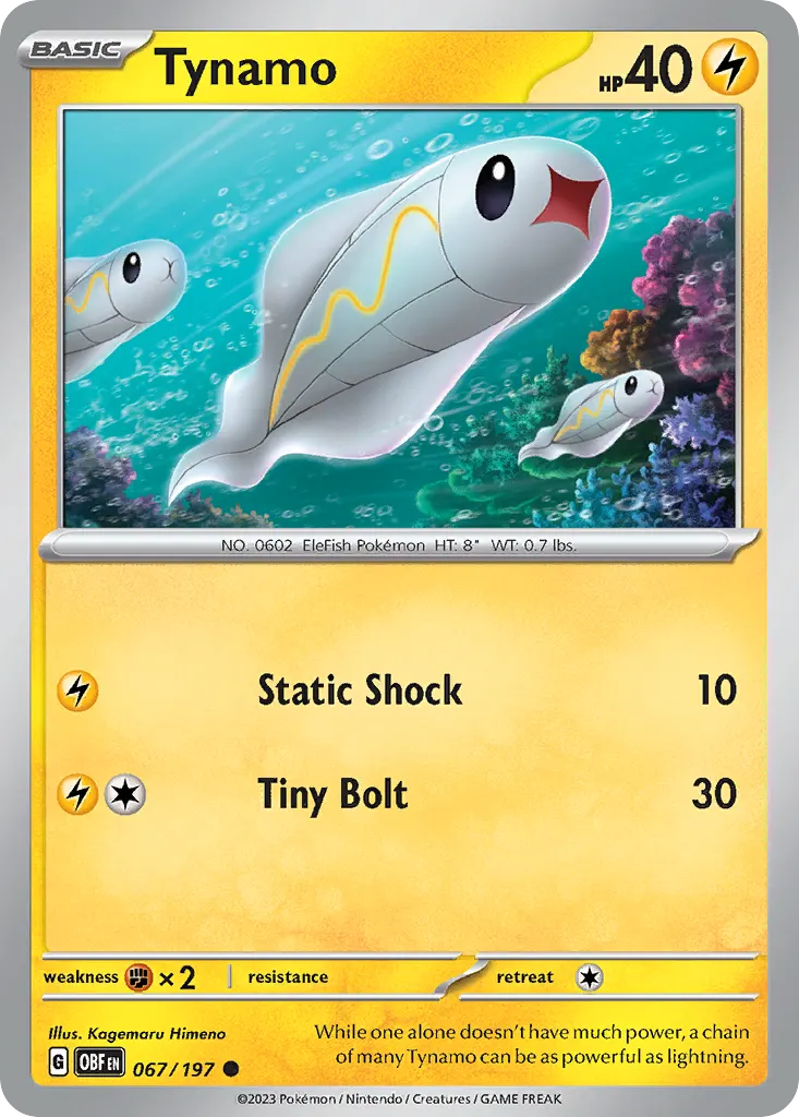 Tynamo — Obsidian Flames 67 Pokémon card