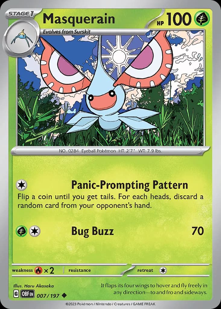 Masquerain — Obsidian Flames 7 Pokémon card