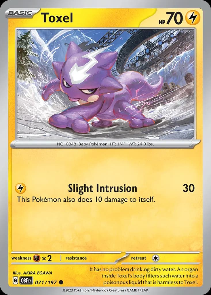 Toxel — Obsidian Flames 71 Pokémon card