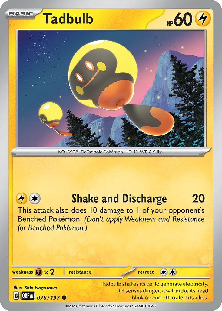 Tadbulb — Obsidian Flames 76 Pokémon card