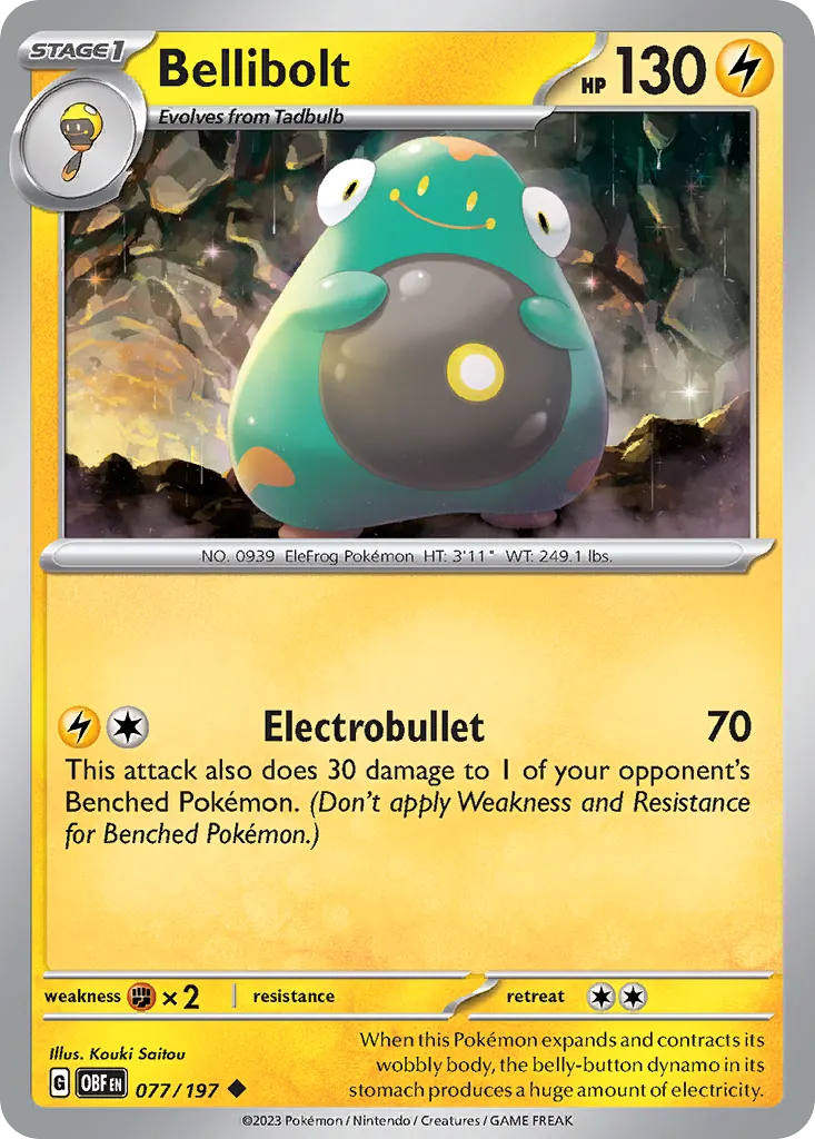 Bellibolt — Obsidian Flames 77 Pokémon card