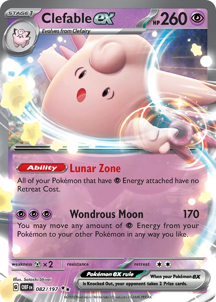 Clefable ex — Obsidian Flames 82 Pokémon card