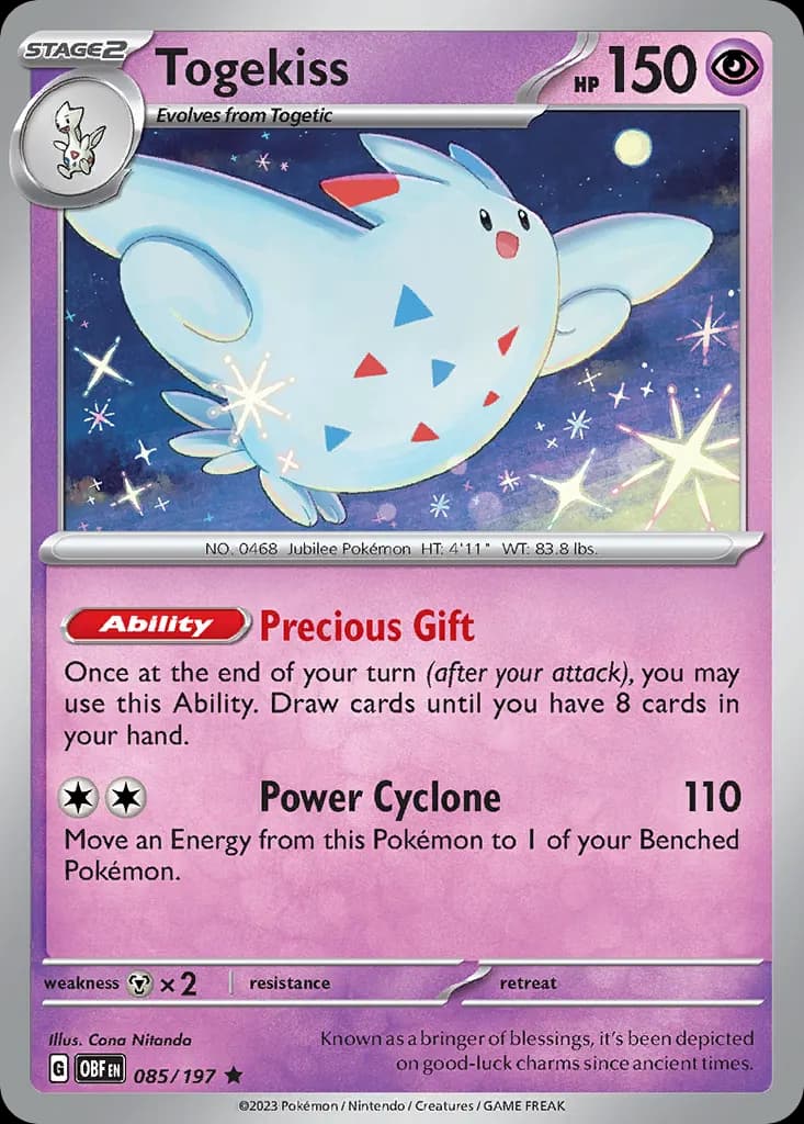Togekiss — Obsidian Flames 85 Pokémon card