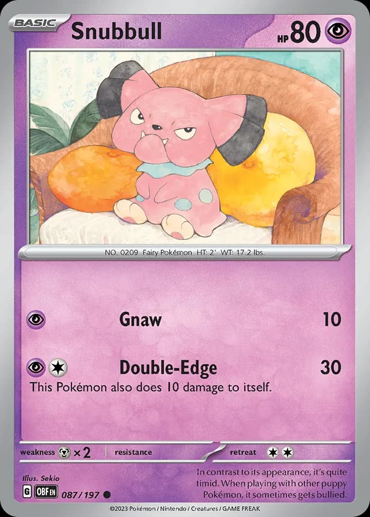 Snubbull — Obsidian Flames 87 Pokémon card