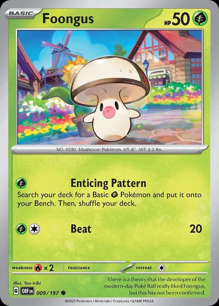 Foongus — Obsidian Flames 9 Pokémon card