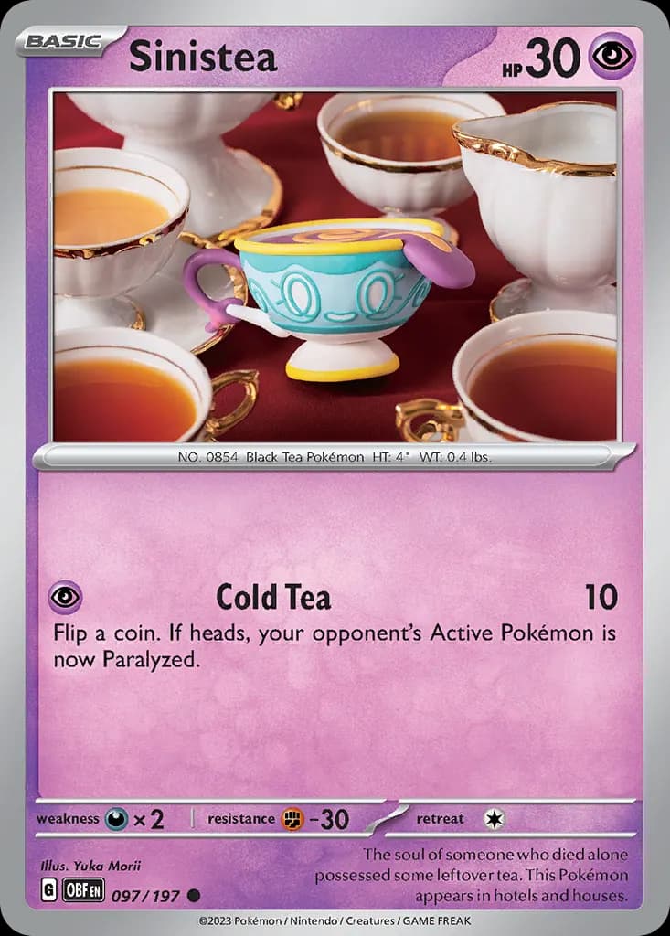Sinistea — Obsidian Flames 97 Pokémon card