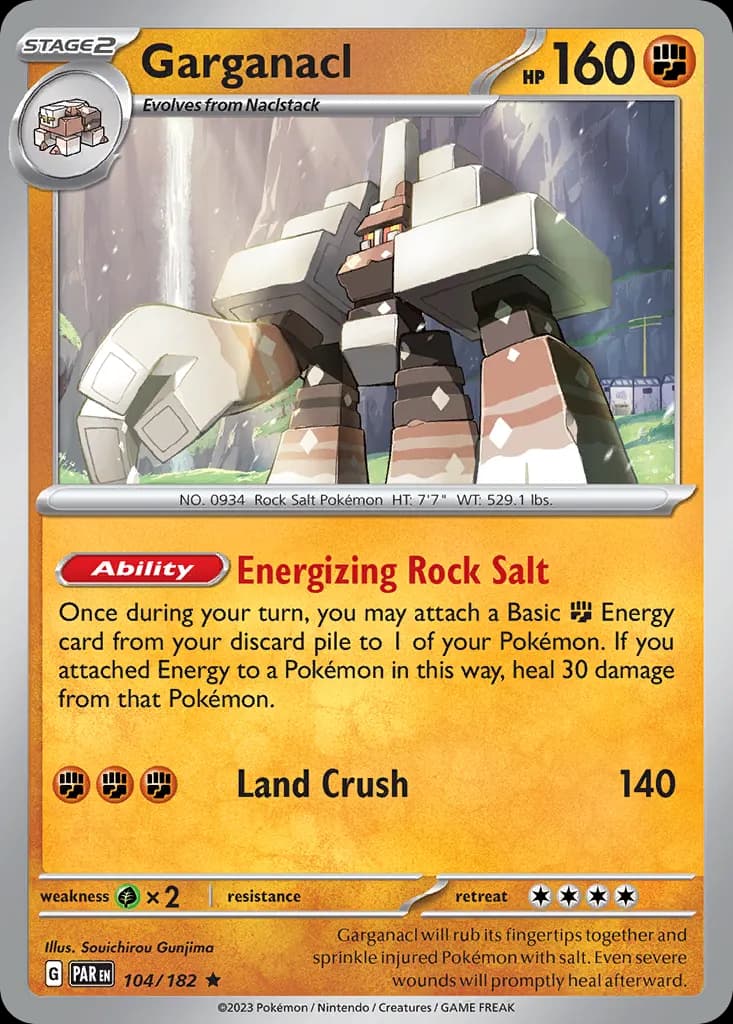 Garganacl — Paradox Rift 104 Pokémon card