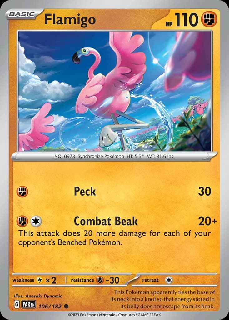 Flamigo — Paradox Rift 106 Pokémon card