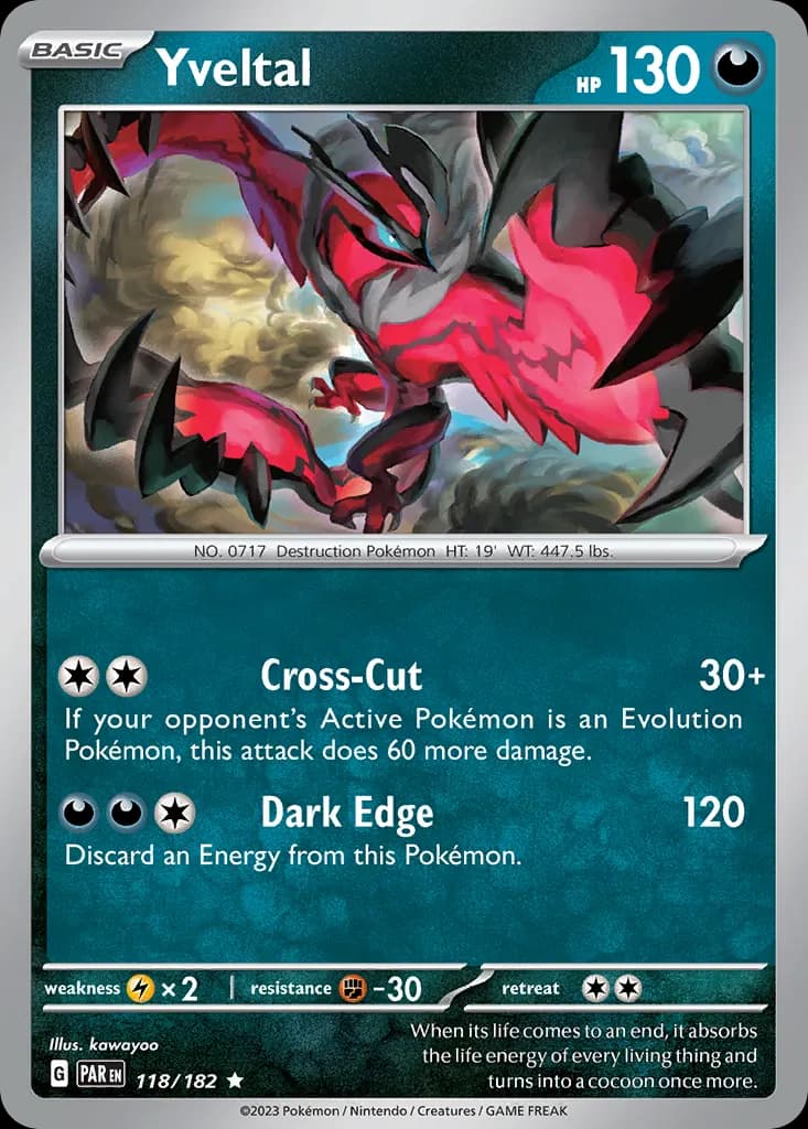 Yveltal — Paradox Rift 118 Pokémon card