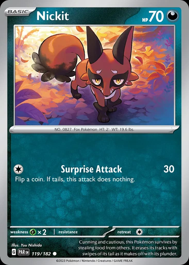 Nickit — Paradox Rift 119 Pokémon card