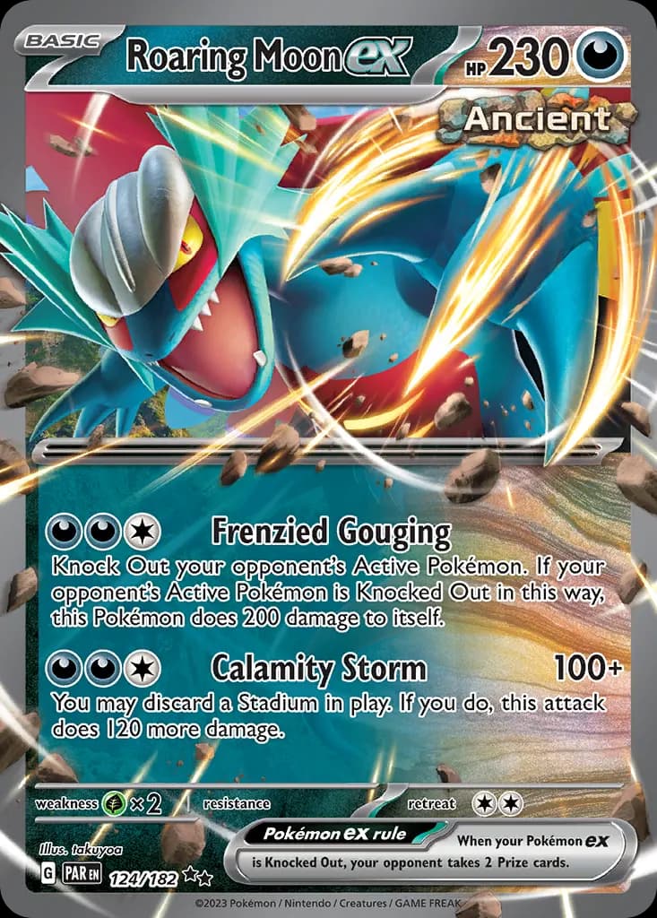 Roaring Moon ex — Paradox Rift 124 Pokémon card