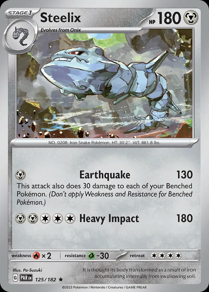 Steelix — Paradox Rift 125 Pokémon card
