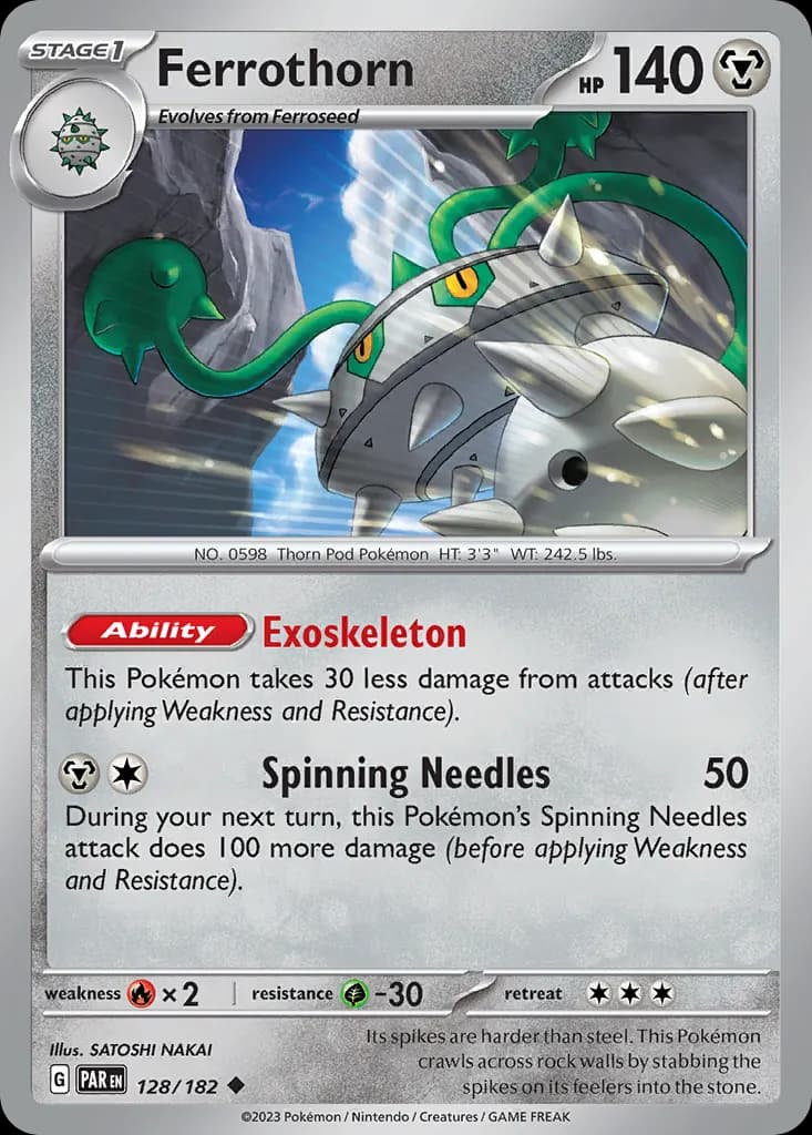 Ferrothorn — Paradox Rift 128 Pokémon card