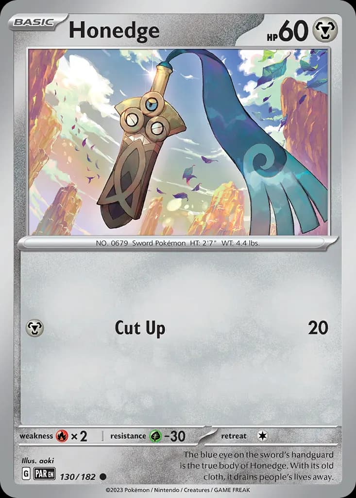 Honedge — Paradox Rift 130 Pokémon card