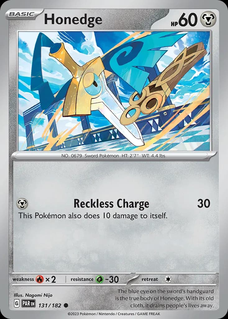 Honedge — Paradox Rift 131 Pokémon card