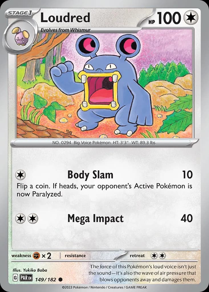 Loudred — Paradox Rift 149 Pokémon card