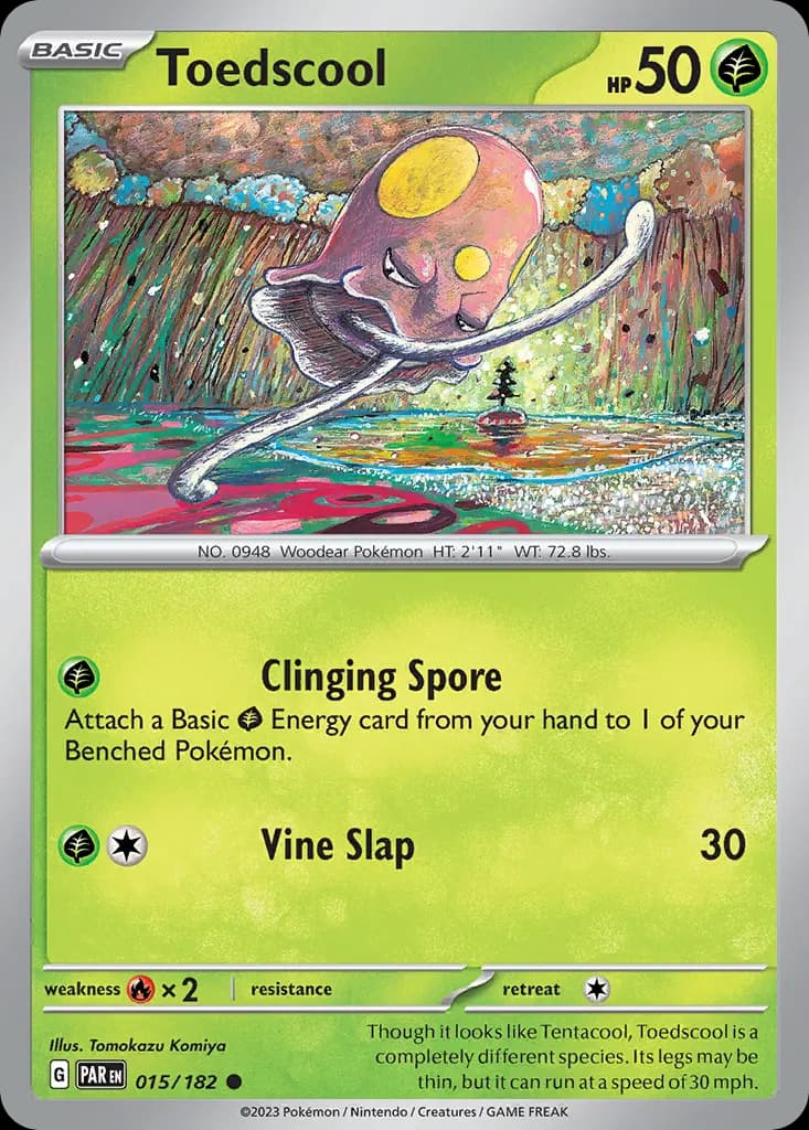 Toedscool — Paradox Rift 15 Pokémon card