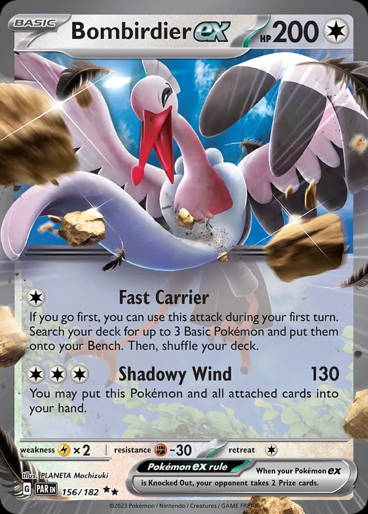 Bombirdier ex — Paradox Rift 156 Pokémon card