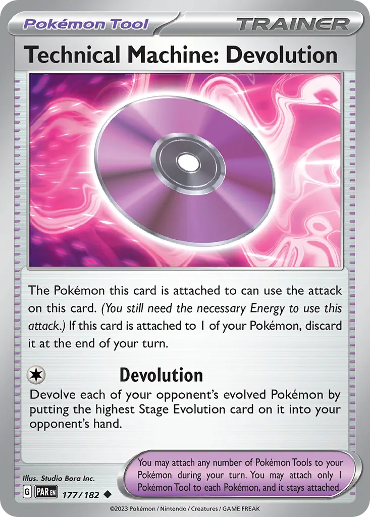 Technical Machine: Devolution — Paradox Rift 177 Pokémon card