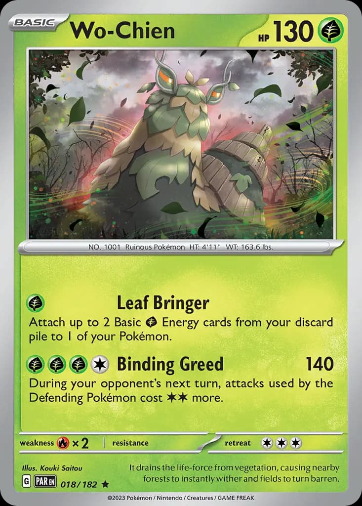 Wo-Chien — Paradox Rift 18 Pokémon card
