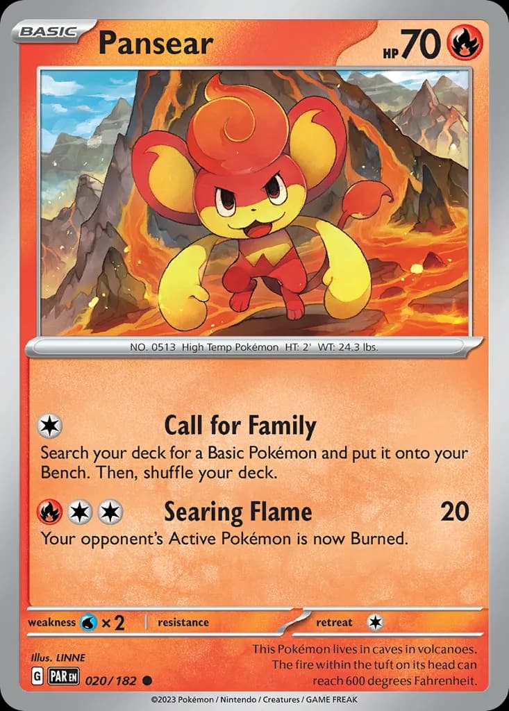Pansear — Paradox Rift 20 Pokémon card