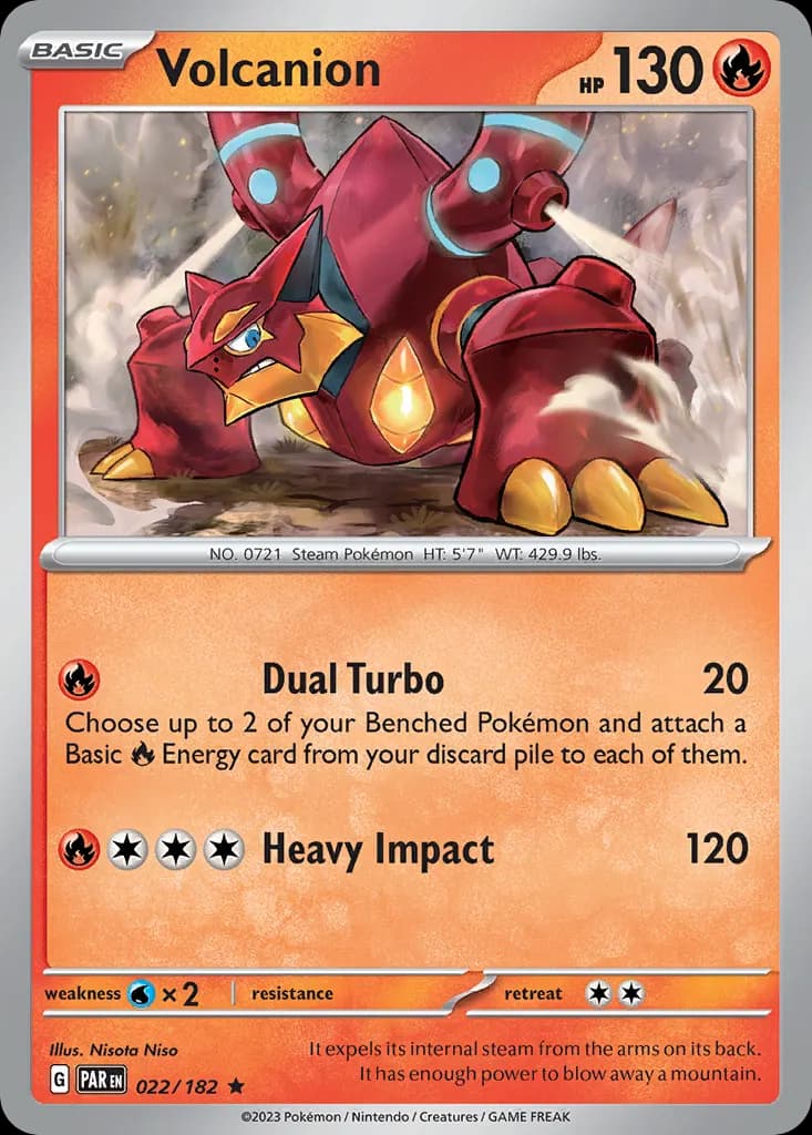 Volcanion — Paradox Rift 22 Pokémon card