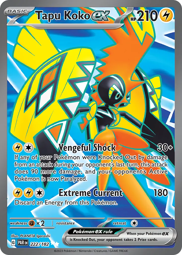 Tapu Koko ex — Paradox Rift 222 Pokémon card