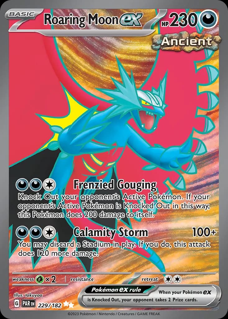 Roaring Moon ex — Paradox Rift 229 Pokémon card