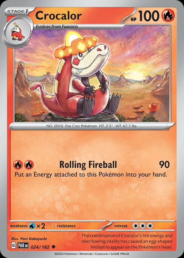 Crocalor — Paradox Rift 24 Pokémon card