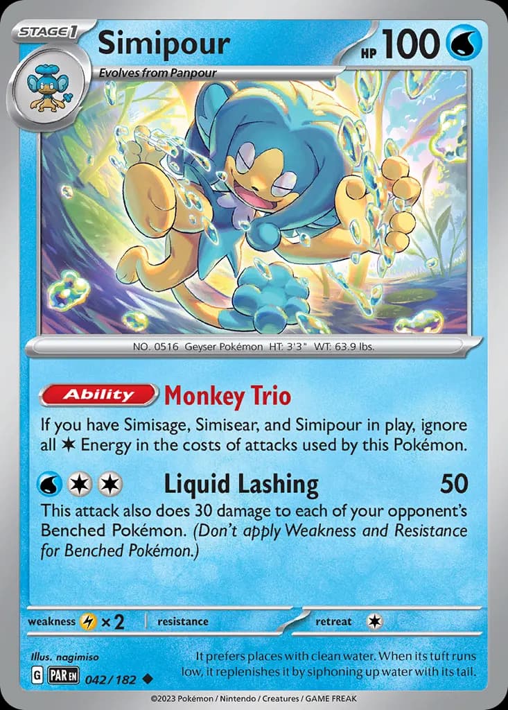 Simipour — Paradox Rift 42 Pokémon card