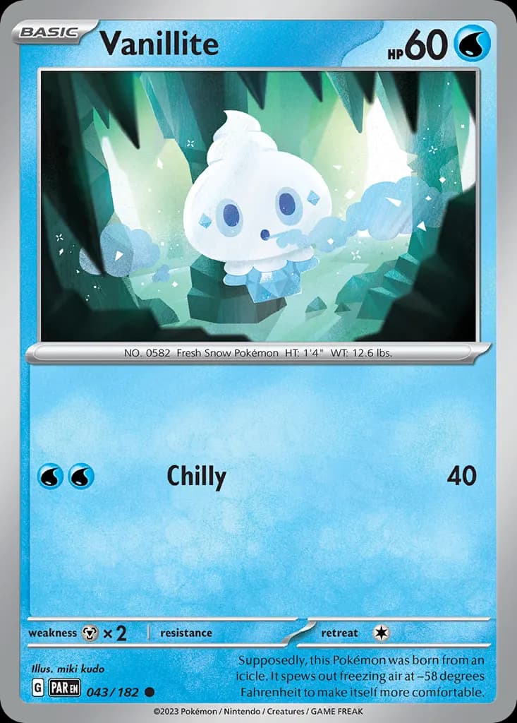 Vanillite — Paradox Rift 43 Pokémon card