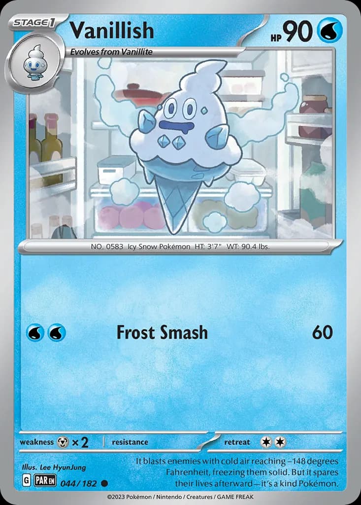 Vanillish — Paradox Rift 44 Pokémon card