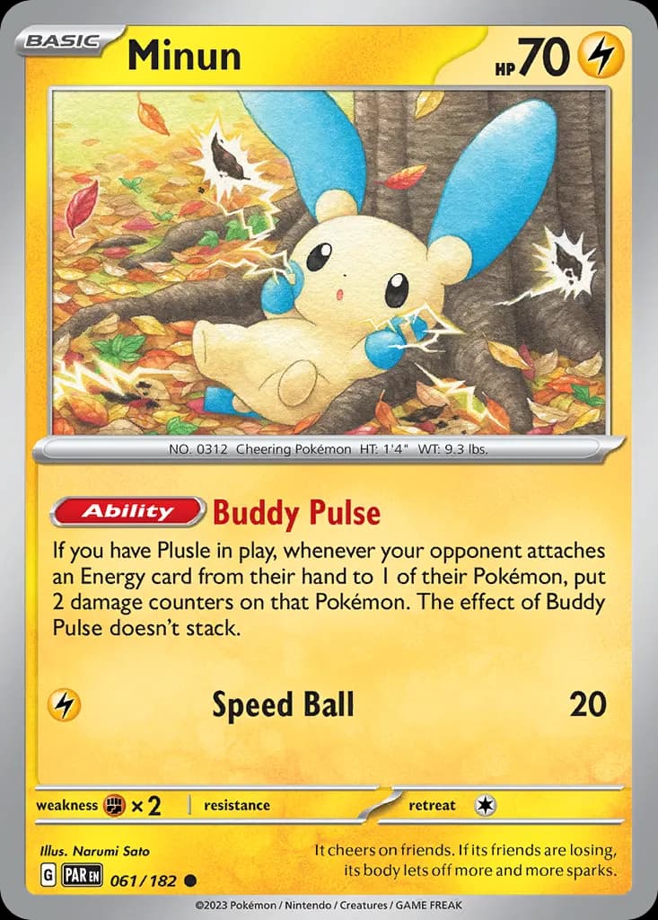 Minun — Paradox Rift 61 Pokémon card