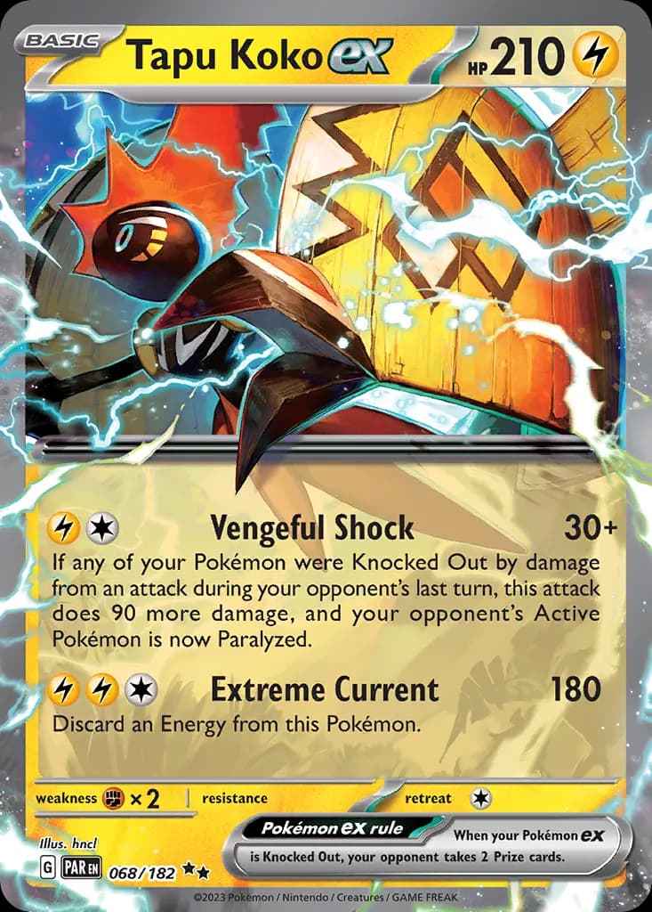 Tapu Koko ex — Paradox Rift 68 Pokémon card