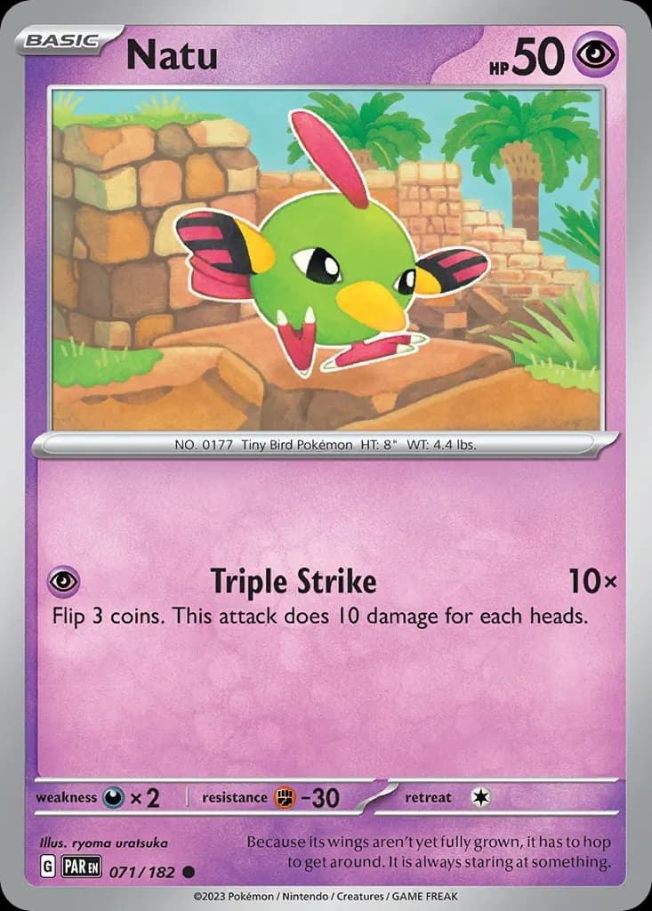 Natu — Paradox Rift 71 Pokémon card
