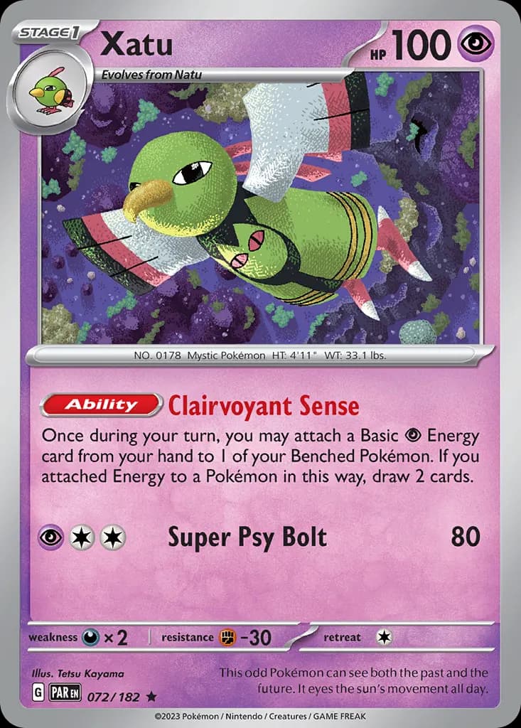 Xatu — Paradox Rift 72 Pokémon card